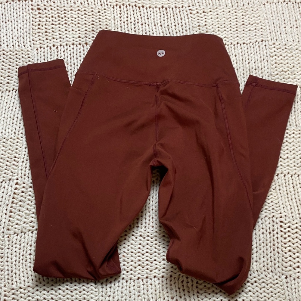 Senita Maroon Top and Leggings Workout Set Size S - Picture 10 of 11